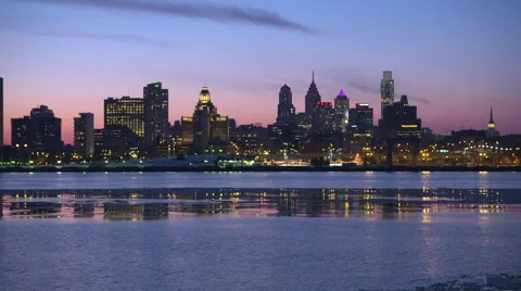 Philadelphia Sunset Winter Vídeos de archivo 64404634