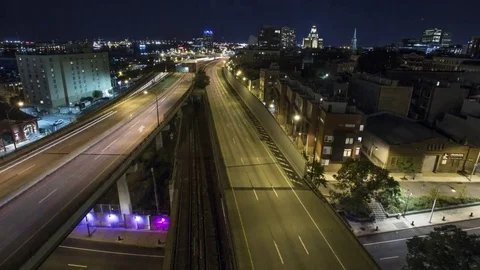 Philadelphia Traffic on Freeway Stock Footage 70801673
