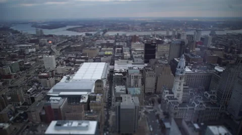 Philadephia Downtown Tilt Shift Stock Footage 64384963