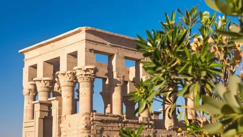 Philae temple in aswan on the Nile in Egypt Stock Footage 344236311