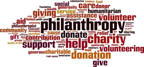Philanthropy word cloud Stock Illustration