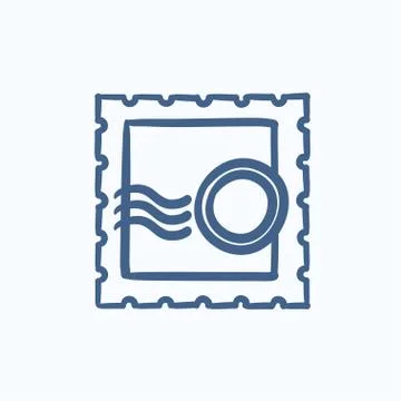Philately sketch icon Stock Illustration