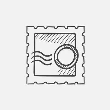 Philately sketch icon Stock Illustration
