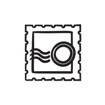Philately sketch icon Stock Illustration