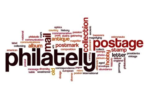 Philately word cloud Stock Illustration