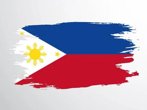 Philippine flag painted with a brush Stock Illustration