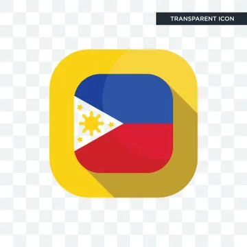 Philippine flag vector icon isolated on transparent background, philippine fl Stock Illustration