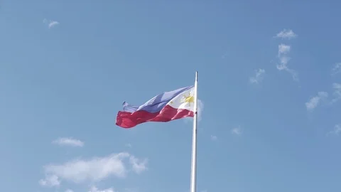 The Philippine flag waving Stock Footage 112845636