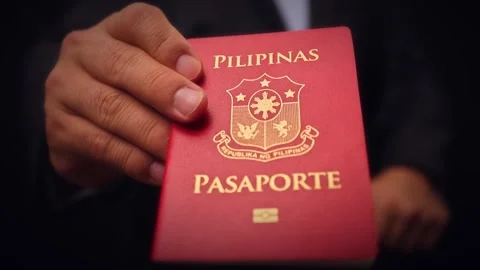 Philippine Passport Held In Hand Close Up Stock Footage 346738475