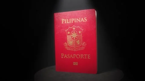 Philippine Passport Under Dramatic Lighting Stock Footage 346335439