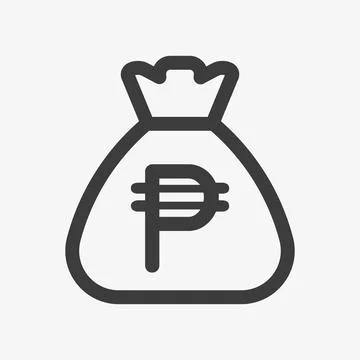 Philippine peso icon. Sack with PHP currency Stock Illustration