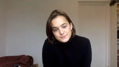 Philippine Velge is interviewed for Summer of 85 from Francois Ozon - 2020 Video stock 144640934