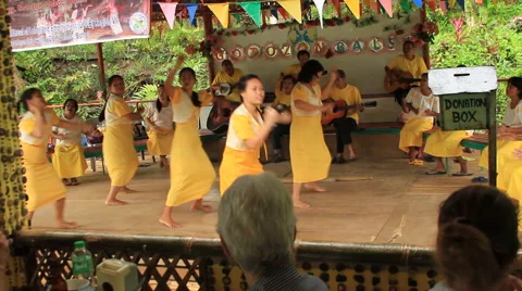 Philippine Visaya folk dancing and singing Stock Footage 43673725