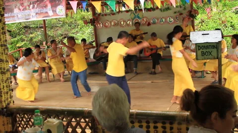 Philippine Visaya folk dancing and singing Stock Footage 43673965