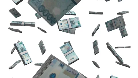 Philippines 1000 Piso Falling Animation on White Background Stock Footage 301928482