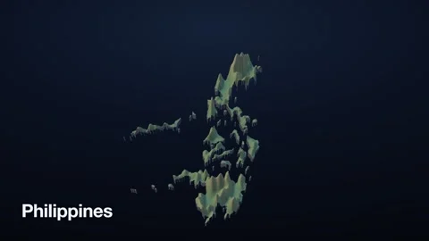 Philippines 3D elevation relief map Video stock 340607957