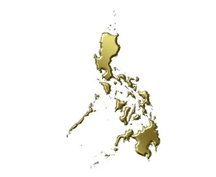 Philippines 3d golden map Stock Illustration