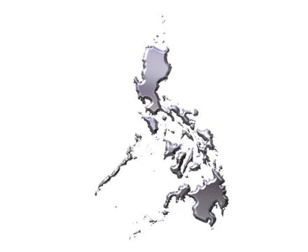 Philippines 3D Silver Map Stock Illustration