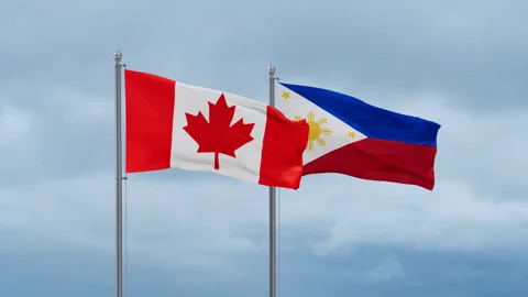 Philippines and Canada flag Stock Footage 252025579