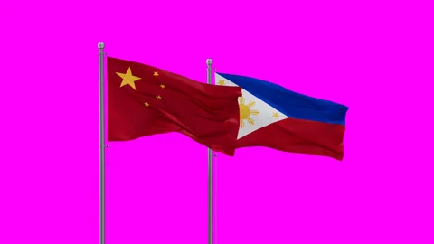 Philippines and China flag Stock Footage 263329491