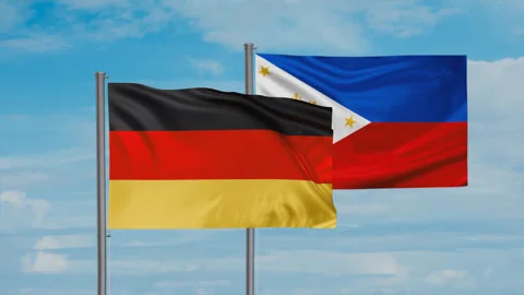 Philippines and Germany flag Stock Footage 245111350