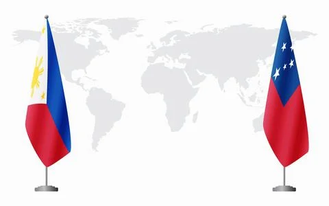 Philippines and Samoa flags for official meeting Illustration