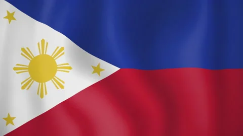 Philippines animated flag. Seamless loop. 4K Video stock 145453082