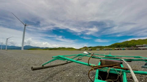 Philippines beach windmills time lapse Stock Footage 45963466