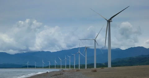 Philippines beach windmills time lapse 4k Stock Footage 45963847