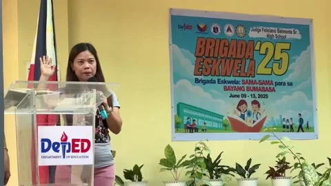 Philippines begins school cleanup drive ahead of opening, PHILIPPINES, PH - 09 J 스톡 동영상 310939415