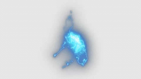Philippines Blue Neon Map Loop Animation on Transparent Background Glowing Vídeo Stock 335997967
