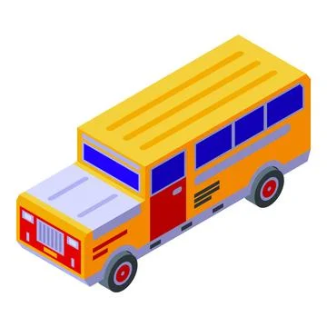 Philippines bus icon isometric vector. Travel summer Ilustración de archivo