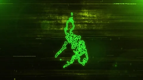 Philippines Digital Futuristic Glitch Map 動画素材 333615972