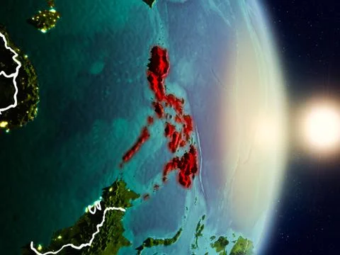 Philippines during sunrise Illustrazione stock