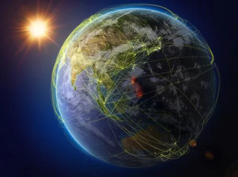 Philippines on Earth with network Illustrazione stock