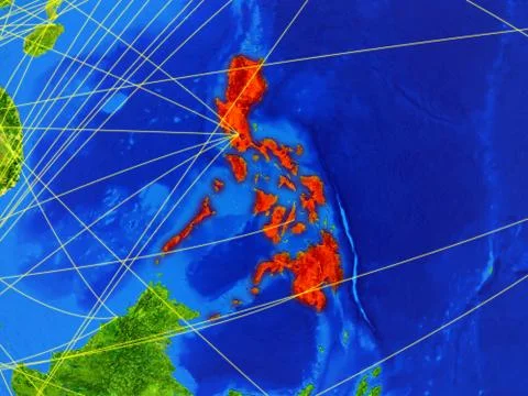 Philippines on Earth with network Illustrazione stock