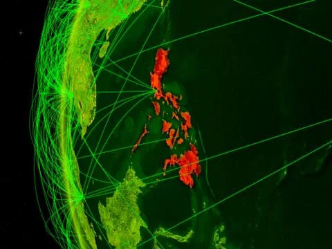Philippines on Earth with network Illustrazione stock