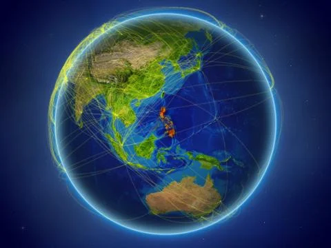 Philippines on Earth with networks Stock Illustration