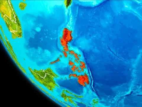 Philippines on Earth from space Stock Illustration
