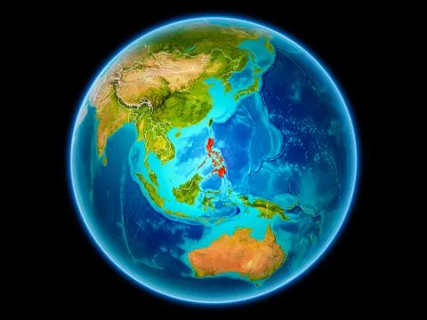 Philippines on Earth from space Illustrazione stock