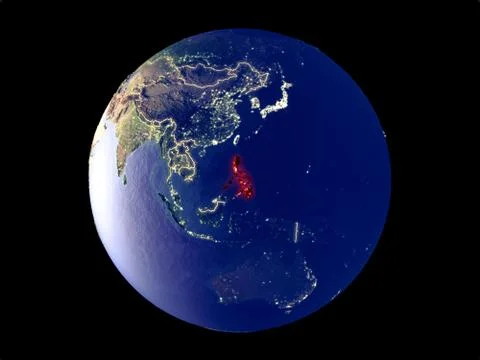 Philippines on Earth from space Illustrazione stock