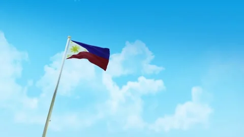 Philippines Flag 3D Render Animation with Fighter Jets Formation in Blue Sky 스톡 동영상 332310068