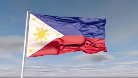 Philippines Flag Animation With Sky And Cloud Stock Footage 273173377