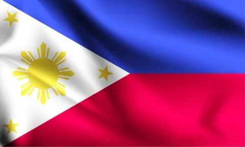 Philippines flag blowing in the wind. part of a series. Philippines waving fl Stock Illustration