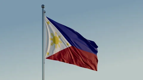 Philippines Flag: Cinematic Loopable Motion with Blue Sky in 4K ProRes 422 HQ Видео 267468922