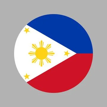 Philippines Flag circle icon. Flag of Philippines round badge standard colors Stock Illustration
