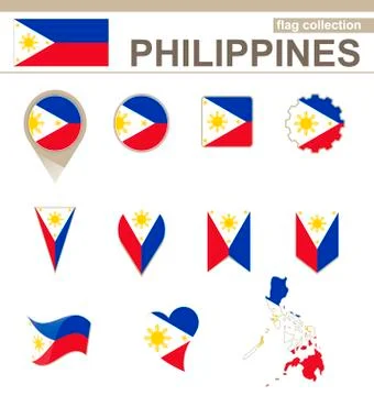 Philippines Flag Collection Stock Illustration