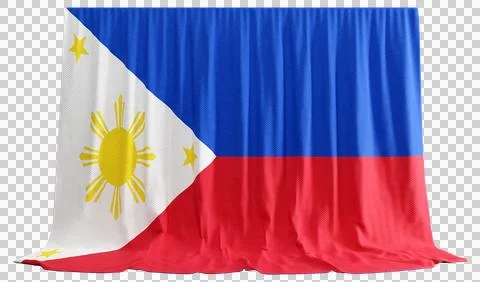 Philippines Flag Curtain in 3D Rendering called Flag of the Philippines Stock Illustration