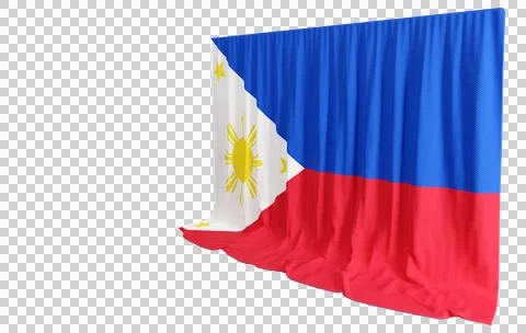 Philippines Flag Curtain in 3D Rendering called Flag of the Philippines Illustrazione stock