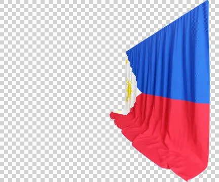 Philippines Flag Curtain in 3D Rendering called Flag of the Philippines Stock Illustration